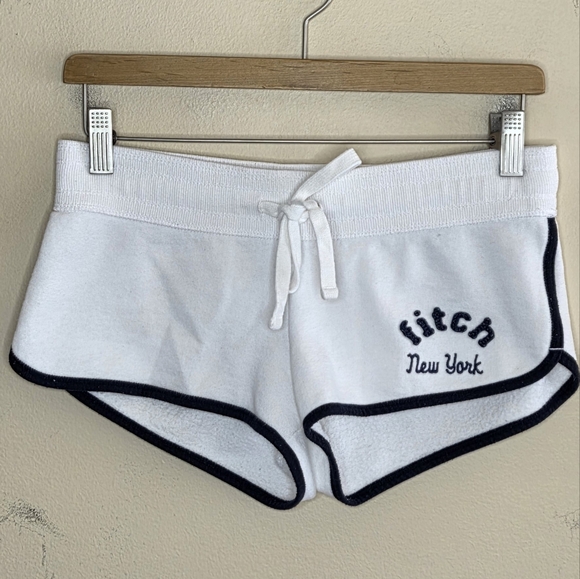 Y2K Vintage Abercrombie & Fitch | White Sweat Gym Lounge Shorts Kids Size XL - Picture 1 of 5
